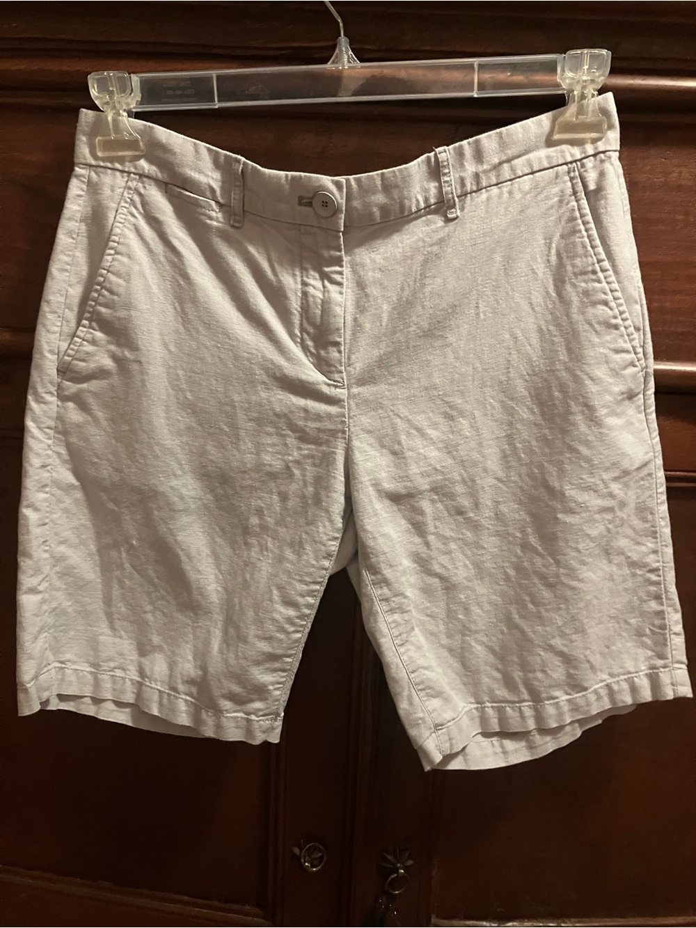 GAP Light Tan Linen-Blend Bermuda Shorts